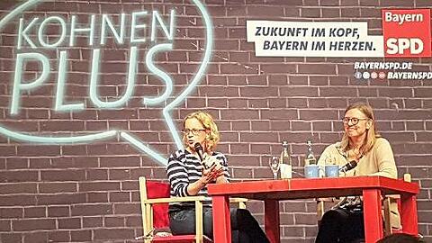 "Frauen haben auf alles eine Antwort": SPD-Chefin Natascha Kohnen (l.) und die Murnauer Konditorin Barbara Krönner.