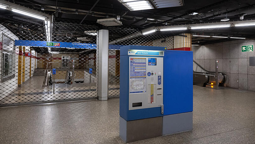 Ein abgesperrter U-Bahnhof: So sah es beim MVG-Streik Anfang März aus.