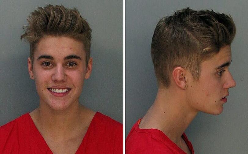 Fahndungsfoto von Justin Bieber