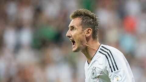 Miroslav Klose unmittelbar nach seinem 68. Länderspieltor.