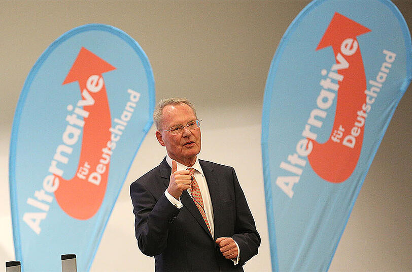 Hans-Olaf Henkel, stellvertretender Sprecher der Partei AfD warnt seine Partei vor einer rechten Kursabweichung.