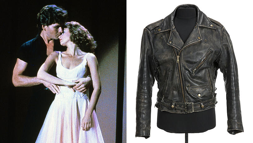Die schwarze Lederjacke, die Patrick Swayze in dem Tanzfilm "Dirty Dancing" (1987) trug, wurde für über 62.000 Euro versteigert - das ist deutlich mehr als der Schätzpreis von 6.000 Dollar... Die schwarze Lederjacke, die Patrick Swayze in dem Tanzfilm "Dirty Dancing" (1987) trug, wurde für über 62.000 Euro versteigert - das ist deutlich mehr als der Schätzpreis von 6.000 Dollar...