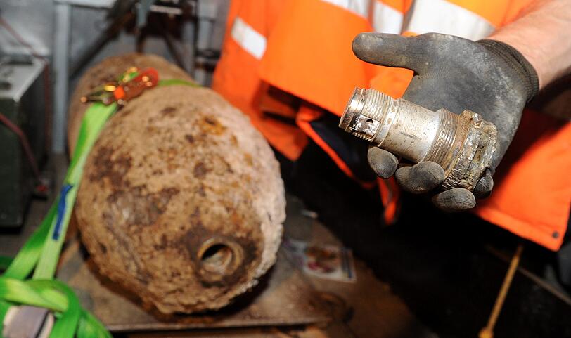 Bauarbeiter hatten die 450-Kilo-Bombe aus dem Zweiten Weltkrieg gefunden.