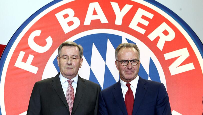 Die Bosse haben Gutes zu verkünden: Präsident Karl Hopfner und Vorstandsvorsitzender Karl-Heinz Rummenigge. Die Bosse haben Gutes zu verkünden: Präsident Karl Hopfner und Vorstandsvorsitzender Karl-Heinz Rummenigge.