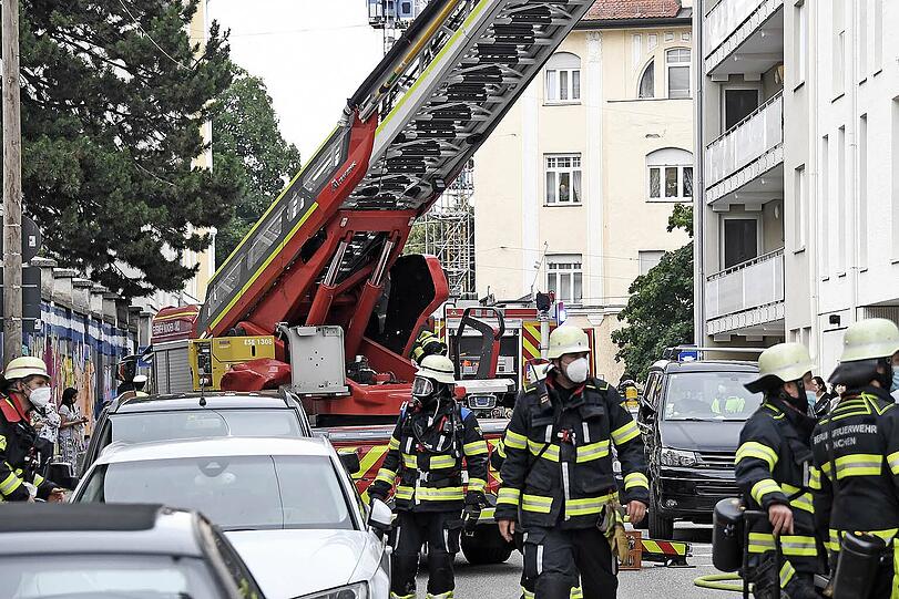 Bilder vom Feuerwehreinsatz in Obergiesing.
