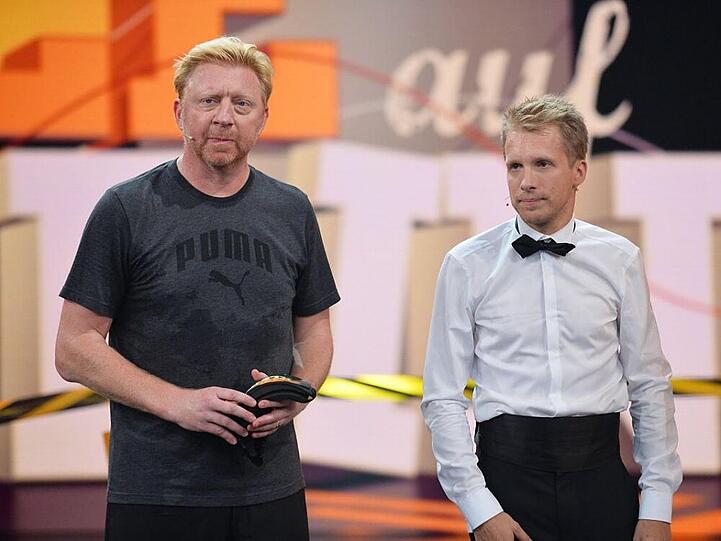 Top motiviert: Boris Becker und Oliver Pocher
