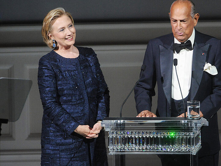 Designer Oscar de la Renta mit Hillary Rodham Clinton