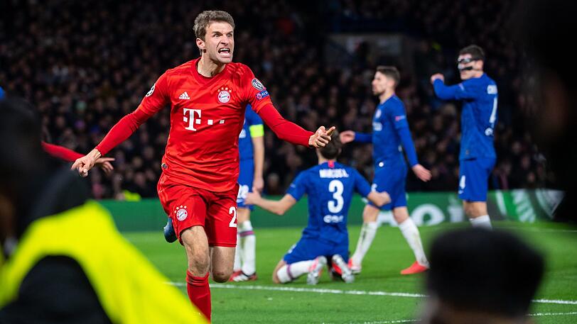 Es müllert auch an der Stamford Bridge: Bayern um seinen Star setzte sich im Hinspiel des Achtelfinales mit 3:0 beim FC Chelsea durch.