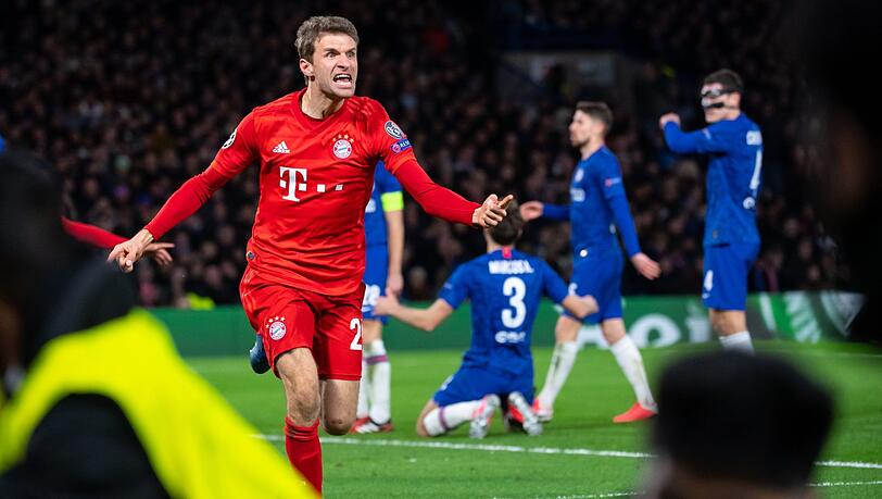 Es müllert auch an der Stamford Bridge: Bayern um seinen Star setzte sich im Hinspiel des Achtelfinales mit 3:0 beim FC Chelsea durch. Es müllert auch an der Stamford Bridge: Bayern um seinen Star setzte sich im Hinspiel des Achtelfinales mit 3:0 beim FC Chelsea durch.