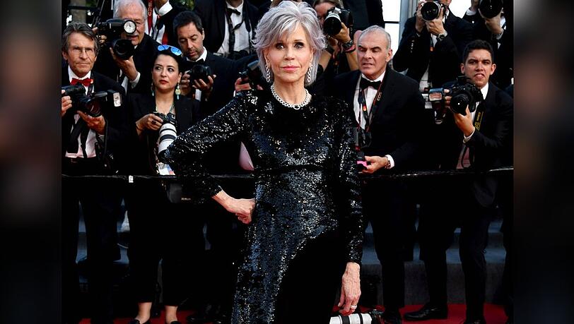 Jane Fonda auf dem roten Teppich in Cannes.