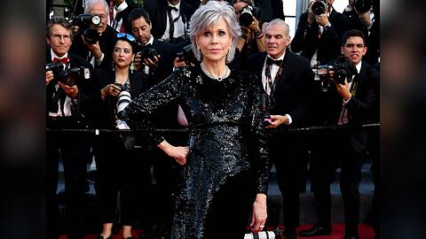 Jane Fonda auf dem roten Teppich in Cannes.