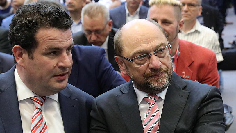 SPD-Generalsekretär Hubertus Heil und SPD-Kanzlerkandidat Martin Schulz.