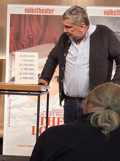 Christian Stückl zeigt, welche Kürzungen seinem Haus vom Münchner Stadtrat drohen.