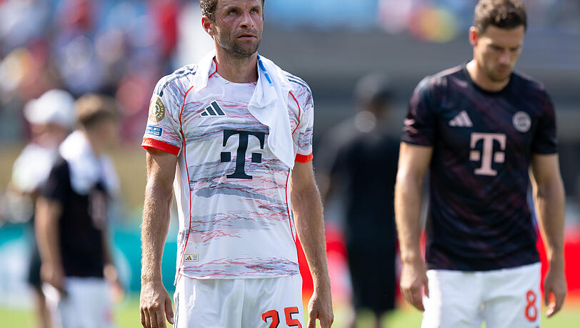Abgekämpft nach dem Spiel gegen Benfica Lissabon: Thomas Müller. Abgekämpft nach dem Spiel gegen Benfica Lissabon: Thomas Müller.