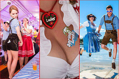 Dirndl und Lederhosen am kroatischen Strand: Bilder von der wilden Springbreak Wiesn-Party zum Durchklicken