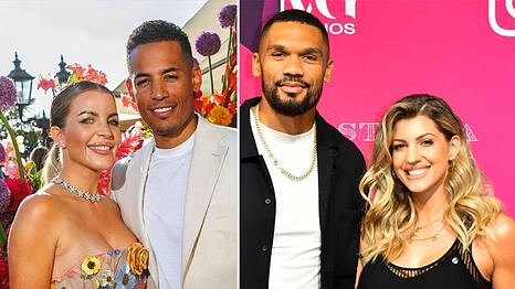 Ina und Dennis Aogo (l.) leben mit der Familie in Dubai - Sarah und Dominic Harrison ebenso.