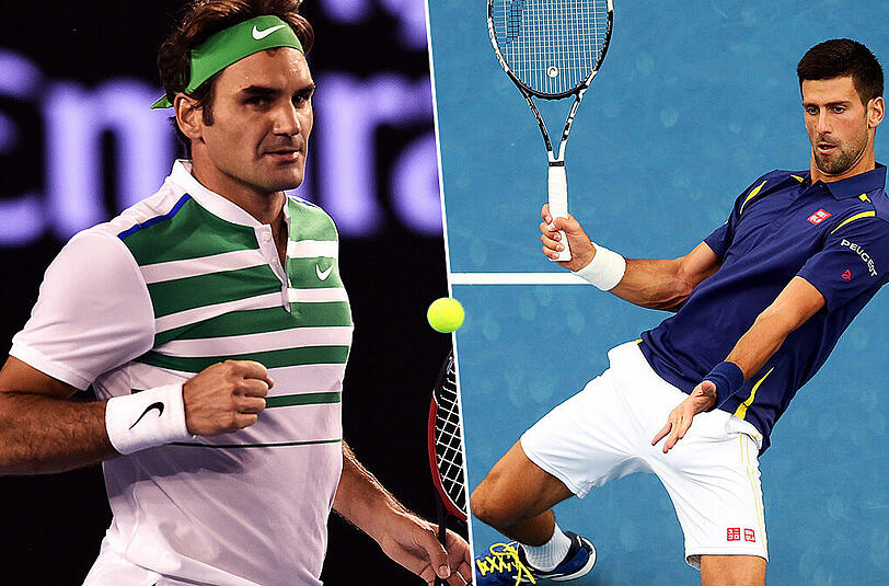 Roger Federer (l) und Novak Djokovic sind in der nächsten Runde in Melbourne