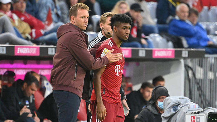 Julian Nagelsmann mit Kingsley Coman.