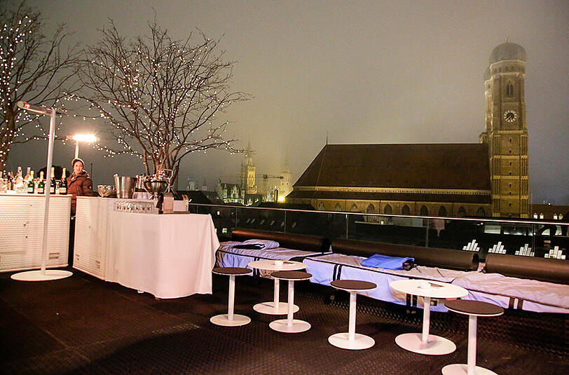 Der Ausblick von der neuen "Polar"-Bar im Bayerischen Hof.