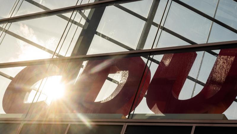 Das Logo der CDU auf dem Dach des Konrad-Adenauer Hauses.