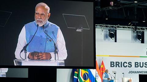 Indiens Premierminister Narendra Modi während des Gipfels der Staats- und Regierungschefs der Brics-Gruppe wichtiger Schwellenländer.