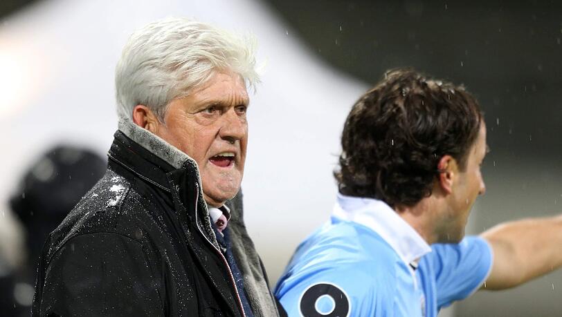 Werner Lorant (l) mit Roman Tyce. Werner Lorant (l) mit Roman Tyce.