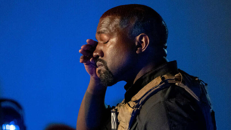 Kanye West während seines ersten Wahlkampfauftritts.