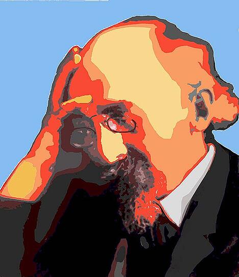 So sieht das Portrait von Eisner in der Bearbeitung von Wolfram P. Kastner aus.