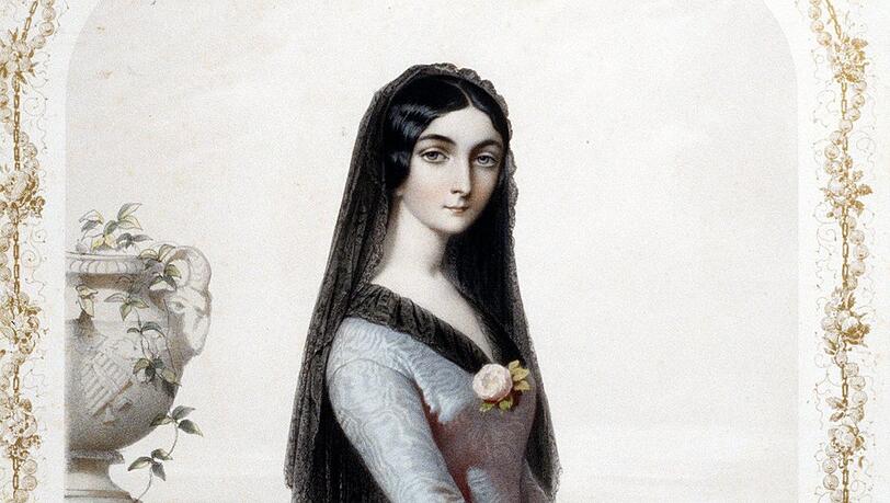 Eine 1844 entstandene Lithografie zeigt Lola Montez in einem spanischen Kleid. Eine 1844 entstandene Lithografie zeigt Lola Montez in einem spanischen Kleid.