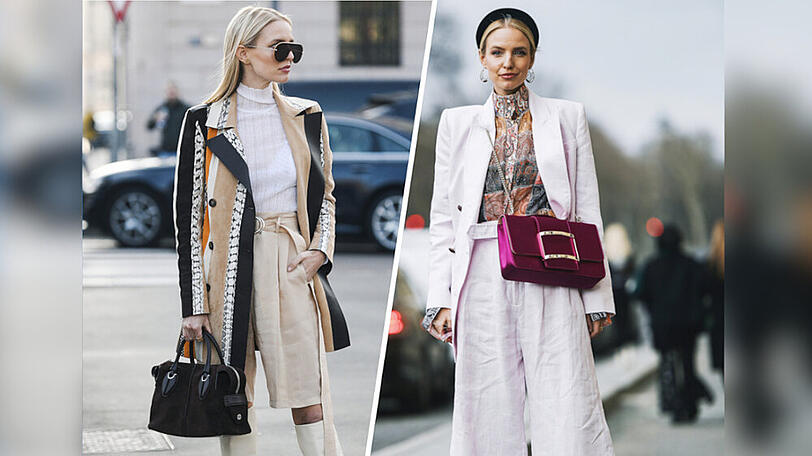 Influencerin Leonie Hanne präsentiert gleich zwei Styles mit angesagter Leinenhose.