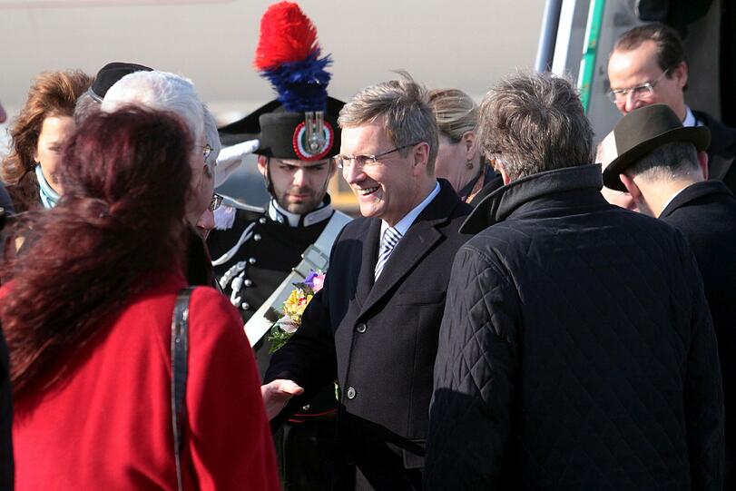 Wulff bei seinem Besuch in Italien - die Bilder