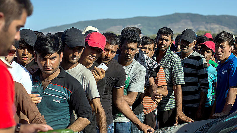 Flüchtlinge auf der griechischen Insel Kos. Flüchtlinge auf der griechischen Insel Kos.