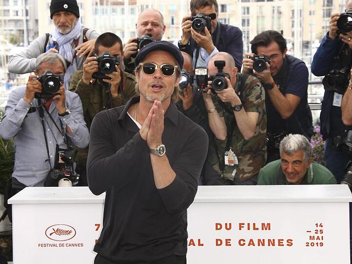 Cool im Film, lässig in Cannes: Brad Pitt.