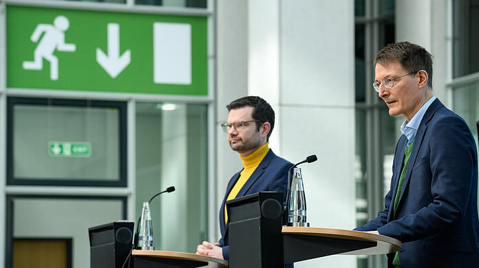 Justizminister Marco Buschmann (l.) und Gesundheitsminister Karl Lauterbach.