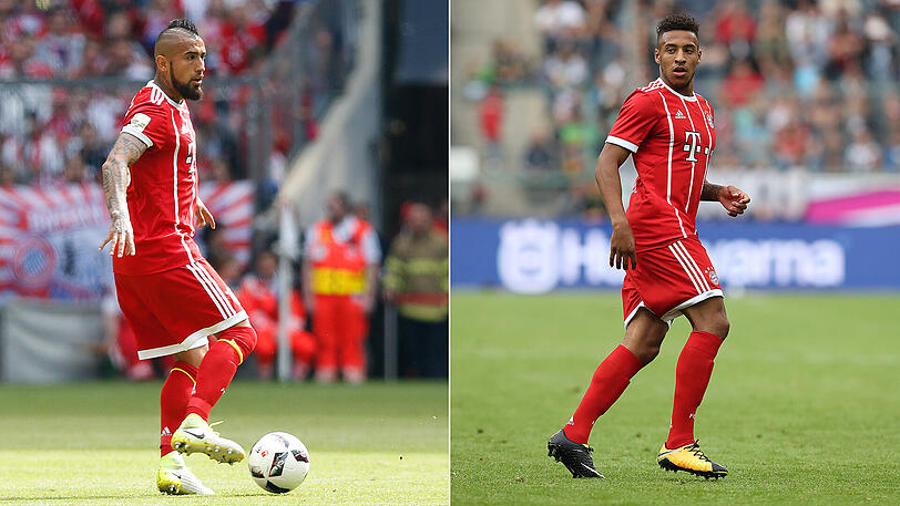 Bilden sie zukünftig die Zentrale im Mittelfeld des FC Bayern? Arturo Vidal (links) und Neuzugang Corentin Tolisso.