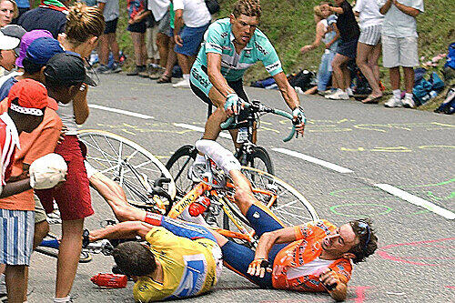 Der Radsport am Boden.