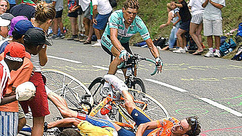 Der Radsport am Boden.