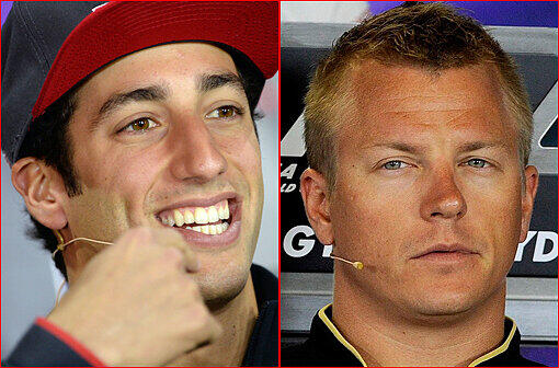 Die beiden Top-Kandidaten für den Platz neben Sebastian Vettel im Red Bull Racing Team: Daniel Ricciardo und Kimi Räikkönen.