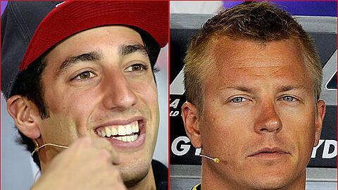 Die beiden Top-Kandidaten für den Platz neben Sebastian Vettel im Red Bull Racing Team: Daniel Ricciardo und Kimi Räikkönen.
