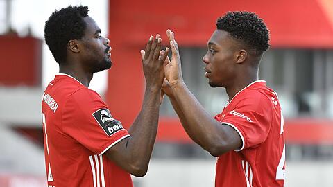 Stehen beide gegen Union Berlin im Bayern-Kader: Dimitri Oberlin (l.) und Christopher Scott.