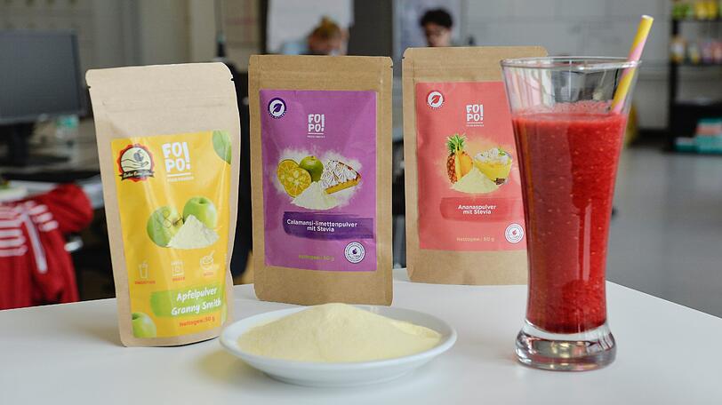 Drei Jungunternehmer haben die Firma FoPo - kurz für food powder, also Lebensmittelpulver - gegründet.