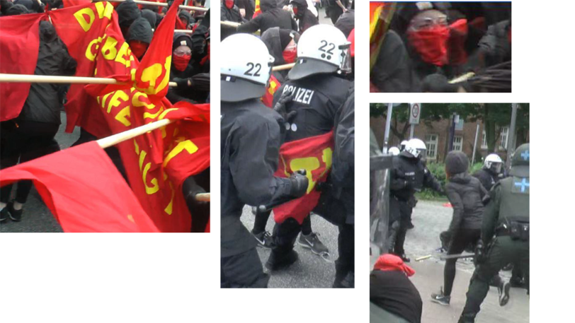 Schläger und Randalierer, die bei der "G20 not Welcome"-Demo in Zusammenstößemit der Polizei verwickelt waren.