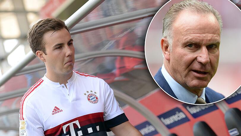 Karl-Heinz Rummenigge reagiert ungewöhnlich distanziert auf die Ankündigung von Mario Götze, auch in der kommenden Saison beim FC Bayern spielen zu wollen. Karl-Heinz Rummenigge reagiert ungewöhnlich distanziert auf die Ankündigung von Mario Götze, auch in der kommenden Saison beim FC Bayern spielen zu wollen.
