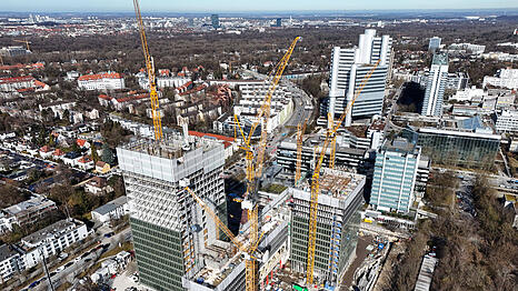 B&uuml;rogeb&auml;ude werden oft flott hochgezogen &ndash; wie die neue BVK-Zentrale im Bild (Bogenhausen). Doch im privaten Neubau herrscht in M&uuml;nchen Stillstand.