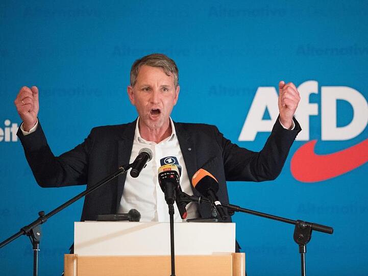 Björn Höcke, Vorsitzender der AfD in Thüringen, spricht zum Wahlkampfauftakt in Sachsen.