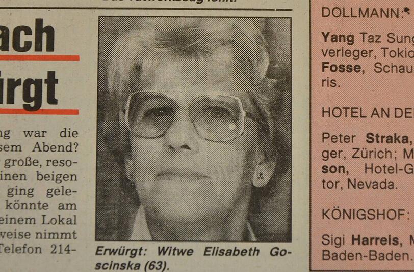 Opfer Elisabeth Goscinska (63) wurde im September 1990 zu Tode gebissen.