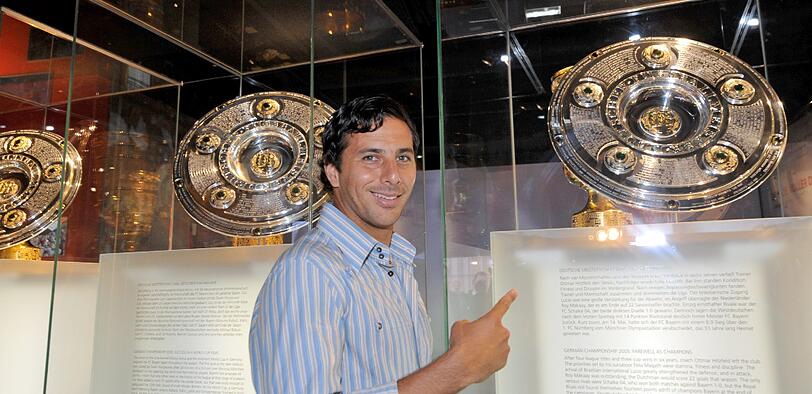 Lizarazu, Pfaff, Lattek, Müller: Bei der Eröffnung der Erlebniswelt des FC Bayern kamen die alten Helden vorbei.
