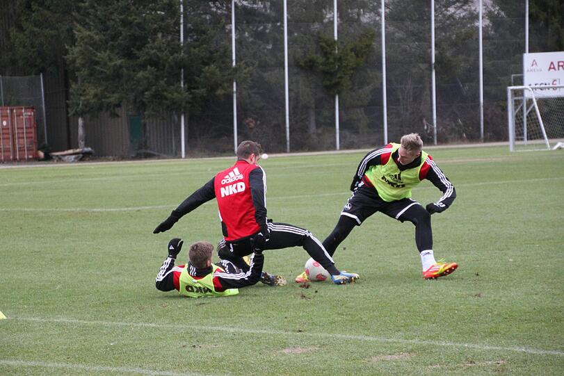 ...ehe es mit einem Trainingsspiel auf kleinem Raum noch einmal zur Sache ging.