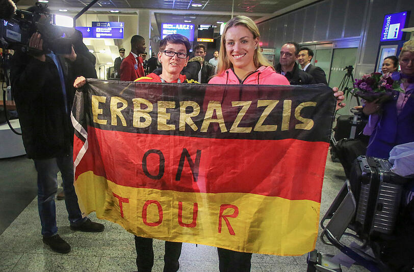 Grand-Slam-Siegerin Angelique Kerber ist wieder in Deutschland. Die Bilder ihrer Ankunft in Frankfurt/Main.