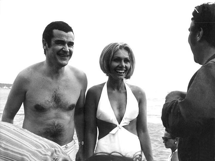 Die deutschen "Aufklärungspioniere" Oswalt Kolle und Ruth Gassmann 1969 in Cannes.